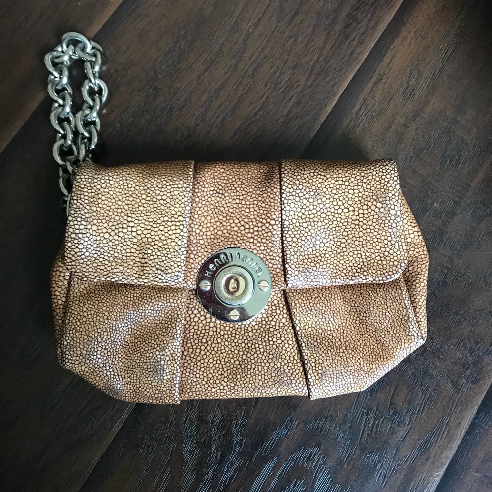 Vintage Henri Bendel Tan Leather Clutch